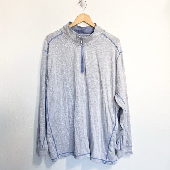 Tommy Bahama Pullover Quarter Zip  XXL Light Weight Blue Long Sleeve Islandzone - Picture 1 of 6